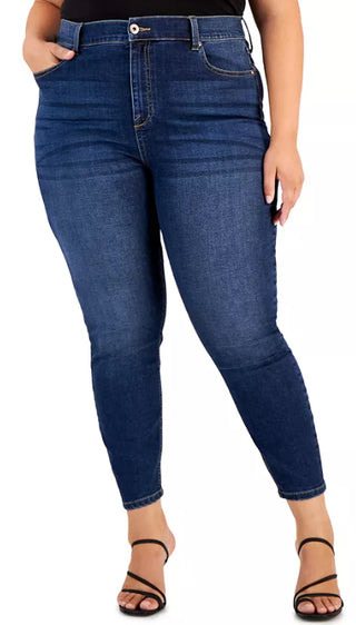 Celebrity Pink Women's Plus Size High-Rise Cropped Skinny Ankle Jeans Blue Size 22W