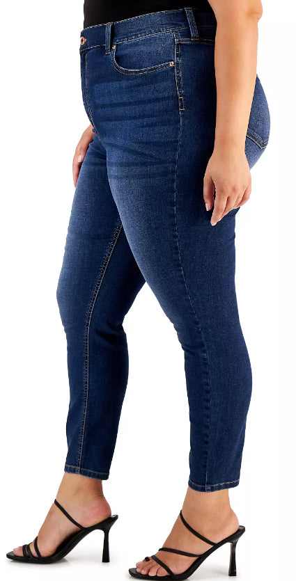 Celebrity Pink Women's Plus Size High-Rise Cropped Skinny Ankle Jeans Blue Size 22W