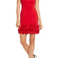 Donna Ricco Women's Cupcake Hem Scuba Sheath Dress Size Red Size 8