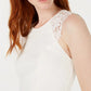 19 Cooper Women's Lace Trim Open Back A Line Dress White - Size X-Small