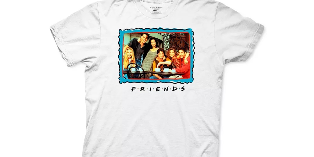 Ripple Junction Men's Friends Frame Graphic T-Shirt White Size Small