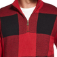 Weatherproof Vintage Men's Quarter Zip Buffalo Plaid Sweater Red Size Medium
