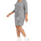 Betsey Johnson Women's Trendy Plus Size Ruffled Houndstooth Sheath Dress Gray Size 16W