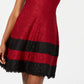 Teeze Me Junior's Lace Fit & Flare Dress Red Size 3