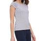 Tommy Hilfiger Women's Printed Ruched-Sleeve Top White Size X-Small