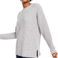 Hippie Rose Junior's Long Sleeve Sweater Grey Size Large