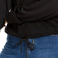Hippie Rose Junior's Sherpa Lined Quarter Zip Sweatshirt Black Size Large