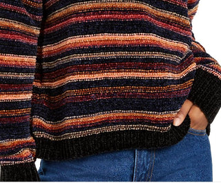 Hippie Rose Junior's Chenille Mock Neck Sweater Beige Size Large