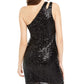 Teeze Me Juniors' One-Shoulder Sequin Dress Black Size 1