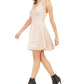 Teeze Me Juniors' Allover-Glitter Fit & Flare Dress Gold Size 9
