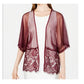 INC International Concepts Women's Floral-Lace Shawl Wine One Size