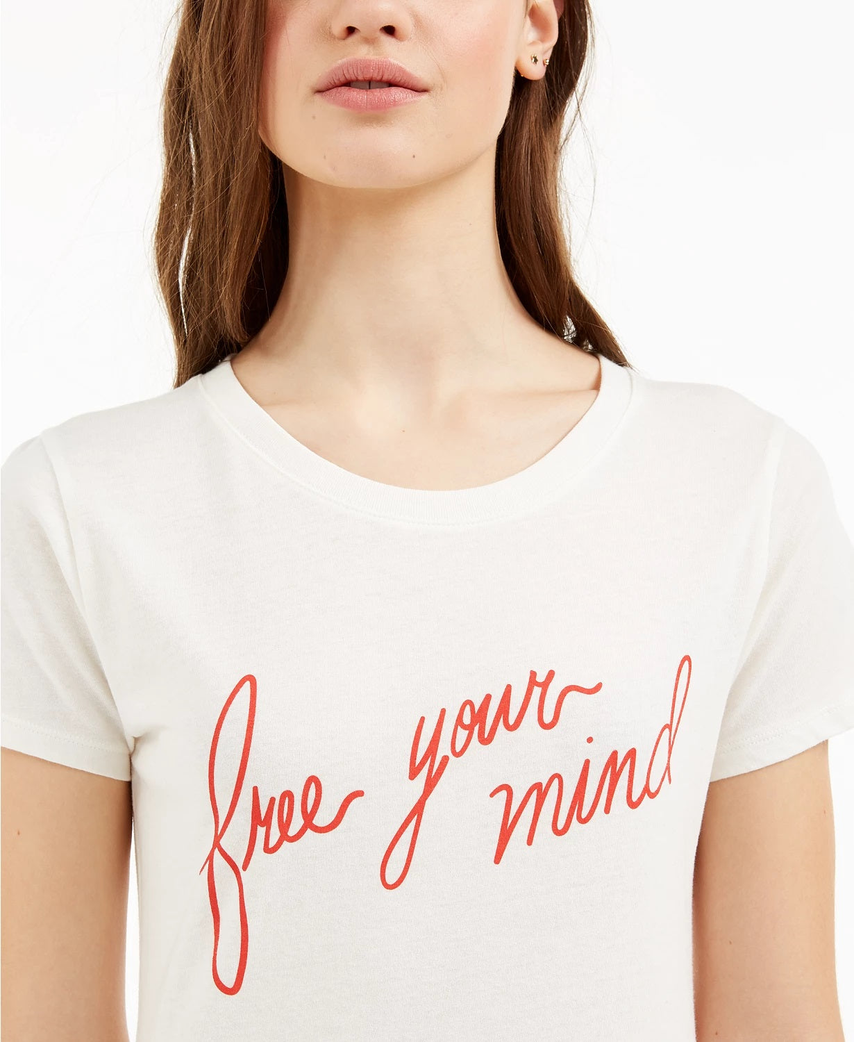 Love Tribe Junior's Free Your Mind Graphic T-Shirt White Size Small