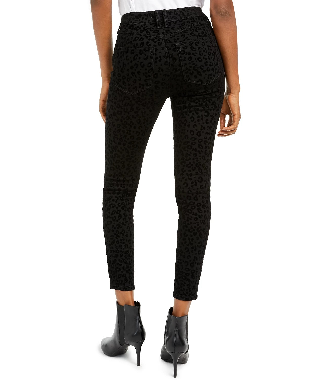 Rewash Juniors' Velvet Leopard Jeans Black Size 13