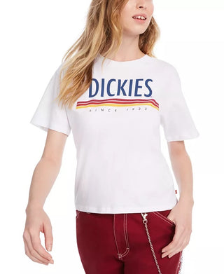 Dickies Women's Cotton Logo T-Shirt White Size Large