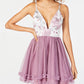 Dear Moon Juniors' Embroidered Ruffled Fit & Flare Dress Purple Size 7