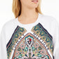Tommy Hilfiger Women's Paisley Raglan Sweatshirt White Size Medium