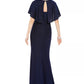 Jessica Howard Women's Capelet Gown Charcoal Size 10