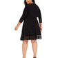 Jessica Howard Women's Illusion Trim Dress & Bolero Jacket Black Size 20W