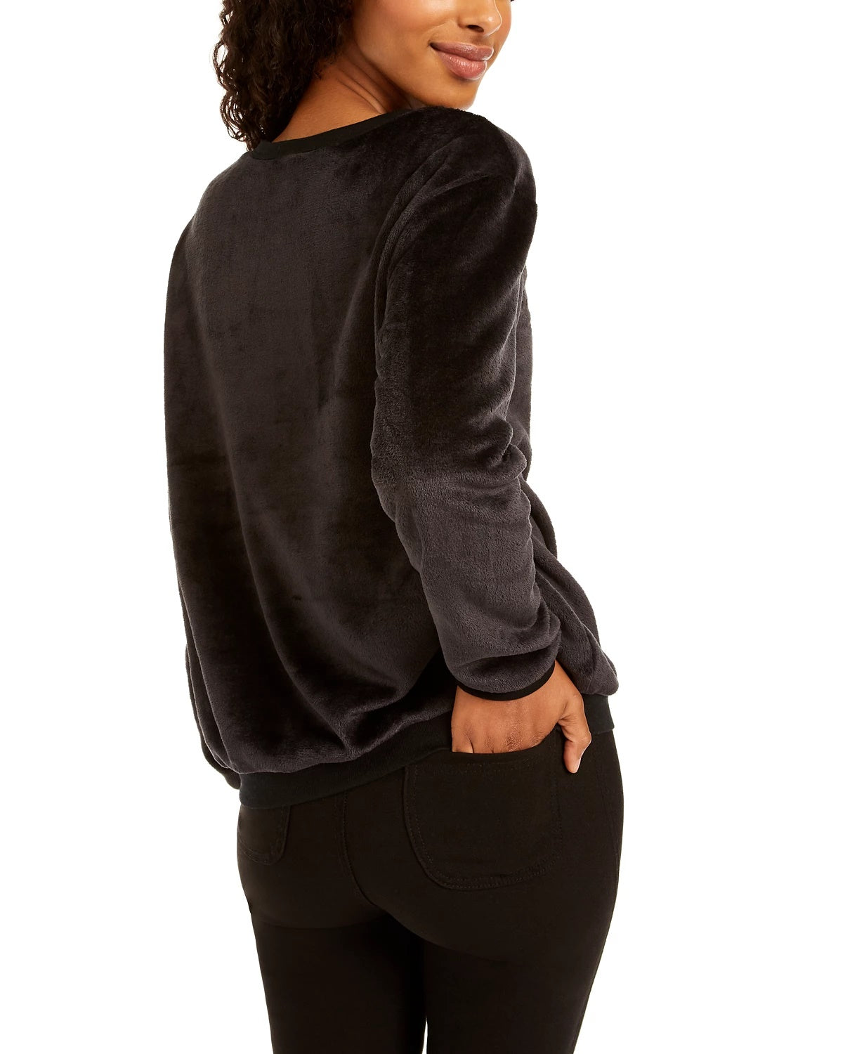 Love Tribe Junior's Friends Plush Sweatshirt Black Size Medium