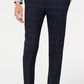 Calvin Klein Men's X Slim Fit Stretch Navy Plaid Suit Separate Pants Navy Size 40X32