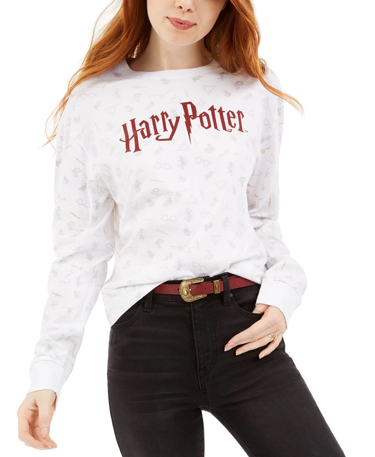 Warner Brothers Juniors' Harry Potter Graphic T-Shirt White Size Large