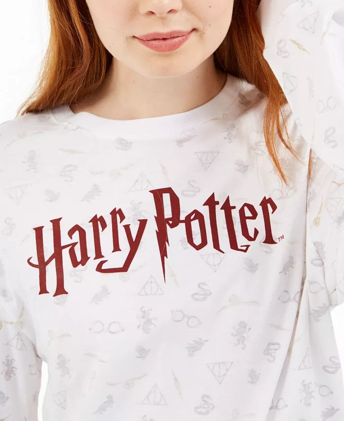 Warner Brothers Juniors' Harry Potter Graphic T-Shirt White Size Large