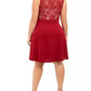 Love Women's Squared Trendy Plus Size Lace Fit & Flare Dress Red Size 3 Extra Large