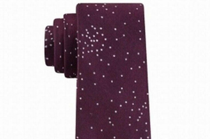 Calvin Klein Men's Speckled Dots Tie Dark Red Size Regular