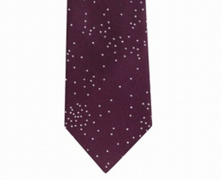 Calvin Klein Men's Speckled Dots Tie Dark Red Size Regular