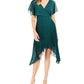 Kensie Women's Chiffon Pleated Dress Green Size 0