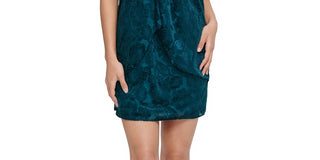 Kensie Blue Velvet Print Dress Blue Size 2