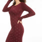 Planet Gold Juniors' Studded Bodycon Dress Red Size Large