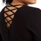 Planet Gold Women's Trendy Plus Size Lace-Up-Back Bodycon Dress Black Size 2 Extra Large