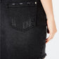 Material Girl Juniors' Frayed Denim Skirt Black Size 15