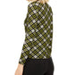 Michael Kors Women's Plaid Long-Sleeve Top Regular & Petite Green Size Small