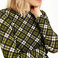 Michael Kors Women's Plaid Long-Sleeve Top Green Size X-Large