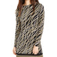 Michael Kors Women's Printed Long-Sleeve Sheath Dress Gray Size Medium