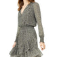 Michael Kors Wome's Floral-Print Faux-Wrap Dress Regular & Petite Black Size Small