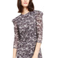 Michael Kors Women's Black Long Sleeve Above The Knee Shift Dress Gray Size Extra Large