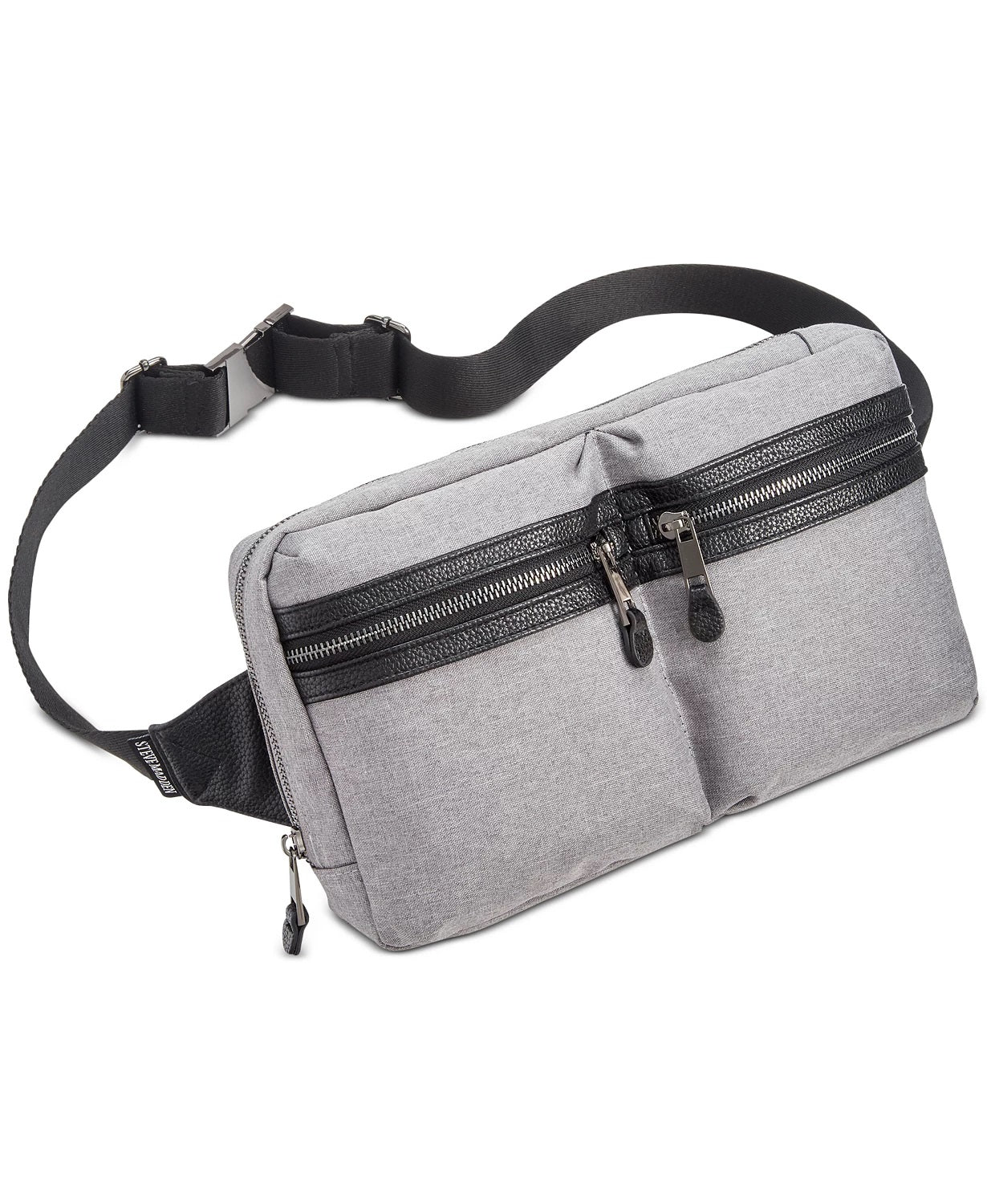 Steve Madden Men's Double-Pocket Waist Bag Gray Size Regular