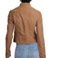 Free People Women's Fenix Faux Leather Moto Jacket Brown Size Extra Small