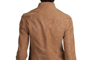 Free People Women's Fenix Faux Leather Moto Jacket Brown Size Extra Small