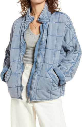 Free People Women's Princess Lambswool Toggle Coat Blue Size Large