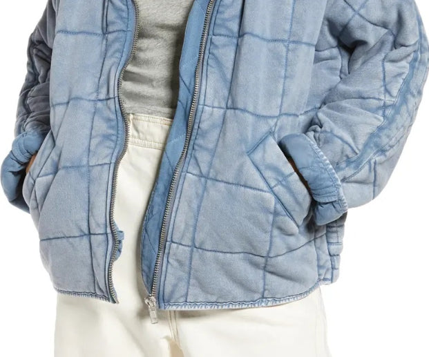 Free People Women's Princess Lambswool Toggle Coat Blue Size Large