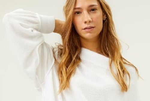 Free People Women's Main Squeeze Hacci Sweater  White Size Medium