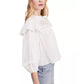 Free People Women's Laura Ruffle Top White Size Small