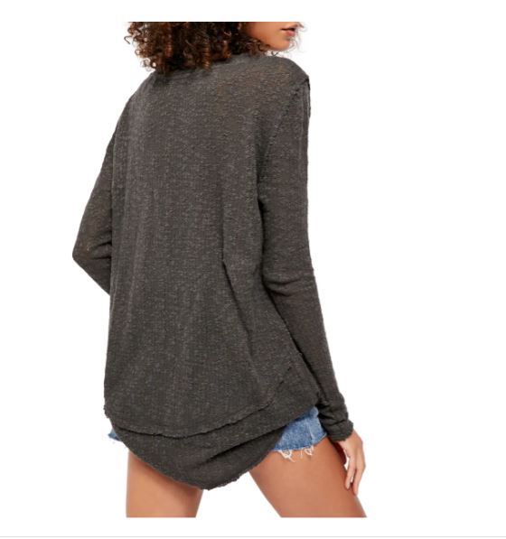 Free People Women's Ocean Air Hacci Pullover Black Size Large