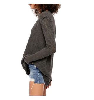 Free People Women's Ocean Air Hacci Pullover Black Size Large