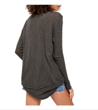 Free People Women's Ocean Air Hacci Pullover Black Size X-Small