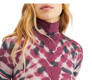 Free People Women's Psychedelic Mock Neck Tee Red Size X-Small